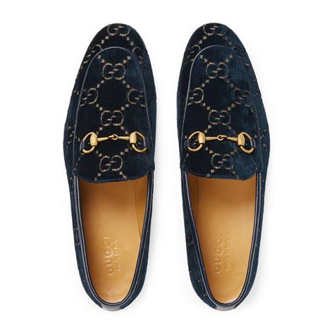 gucci blue velvet moccasin loafers|gucci velvet loafers men.